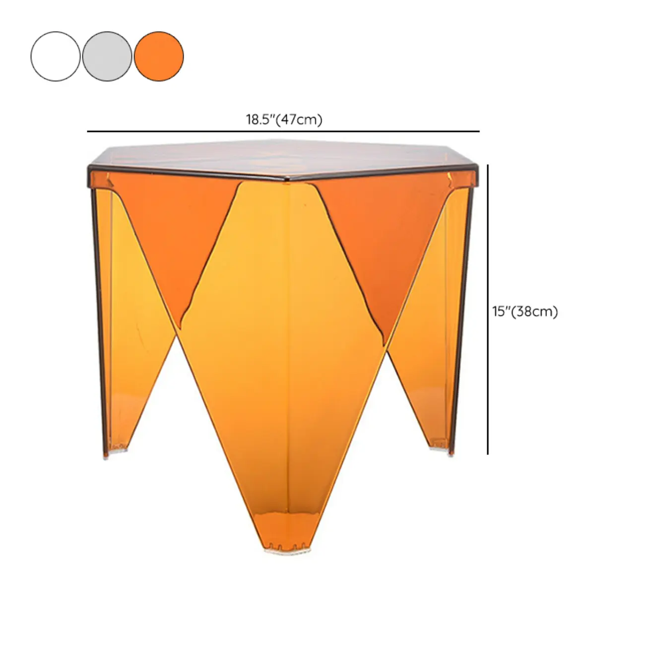 Contemporary Hexagon Acrylic End Table for Living Room #size | homeyfad