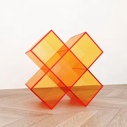 Elegant Acrylic Free Form Side Table with Storage for Living Room Image - 2