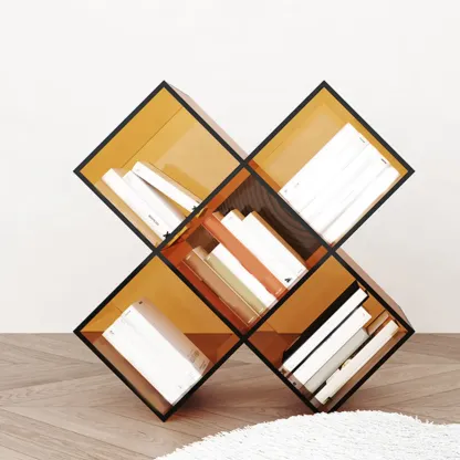 Elegant Acrylic Free Form Side Table with Storage for Living Room Image - 6