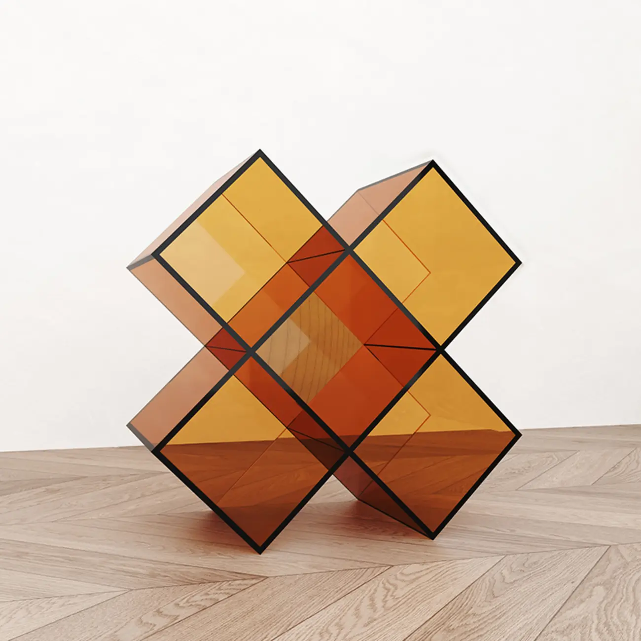 Elegant Acrylic Free Form Side Table with Storage for Living Room Image - 7 | homeyfad