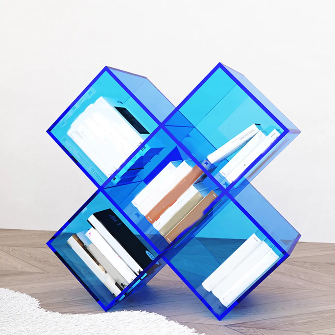 Elegant Acrylic Free Form Side Table with Storage for Living Room Image - 8 | homeyfad