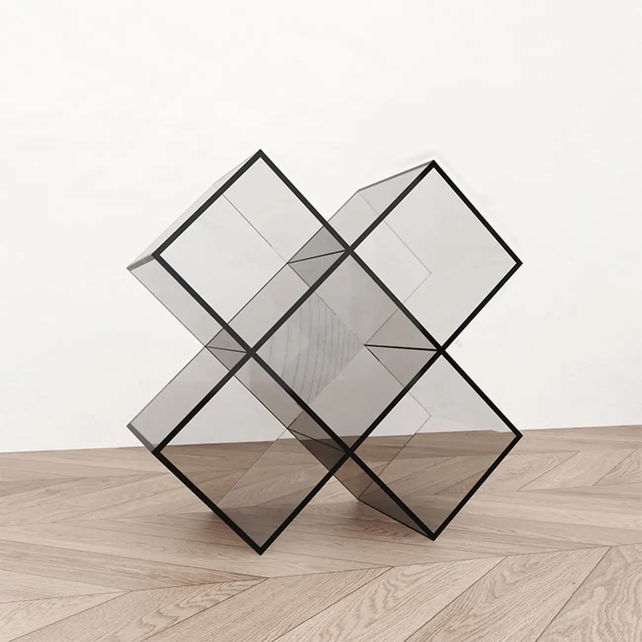 Elegant Acrylic Free Form Side Table with Storage for Living Room Image - 9 | homeyfad