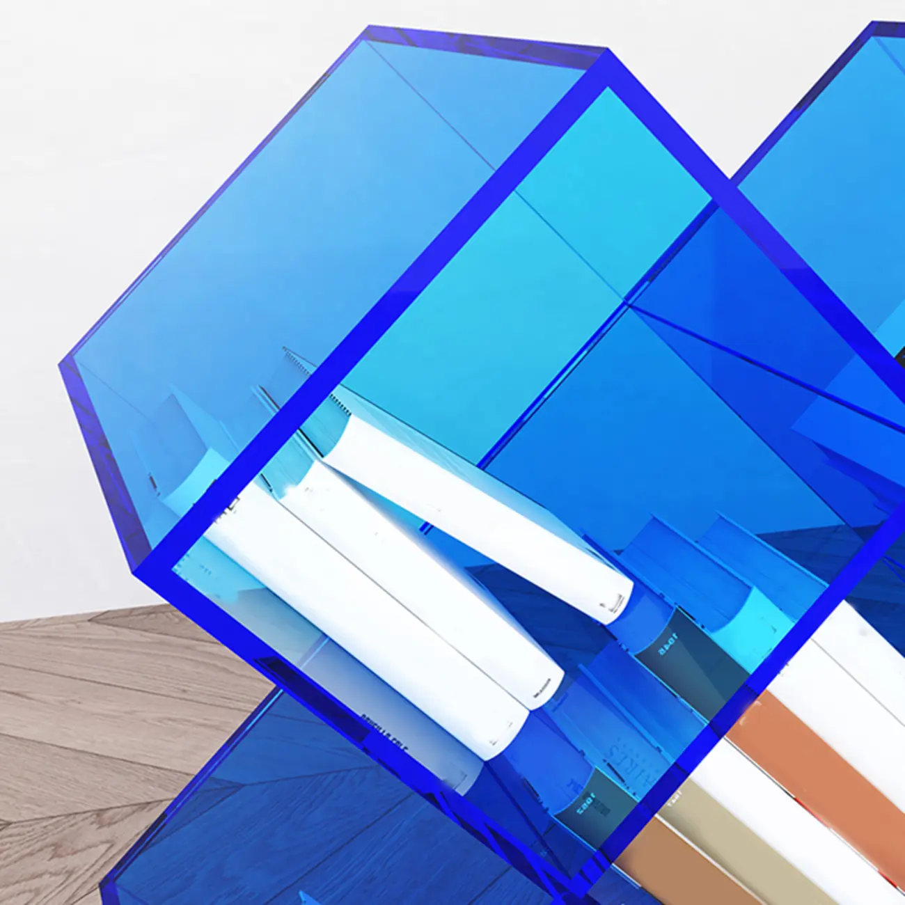 Elegant Acrylic Free Form Side Table with Storage for Living Room Image - 10 | homeyfad