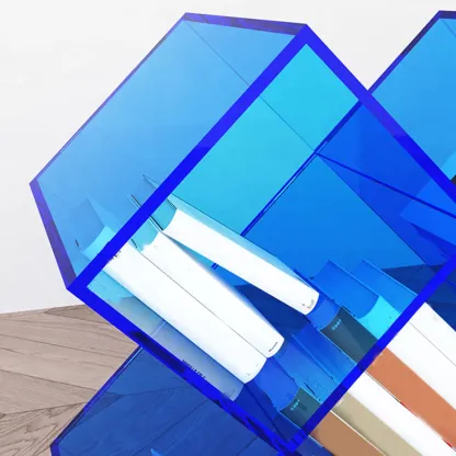 Elegant Acrylic Free Form Side Table with Storage for Living Room Image - 10