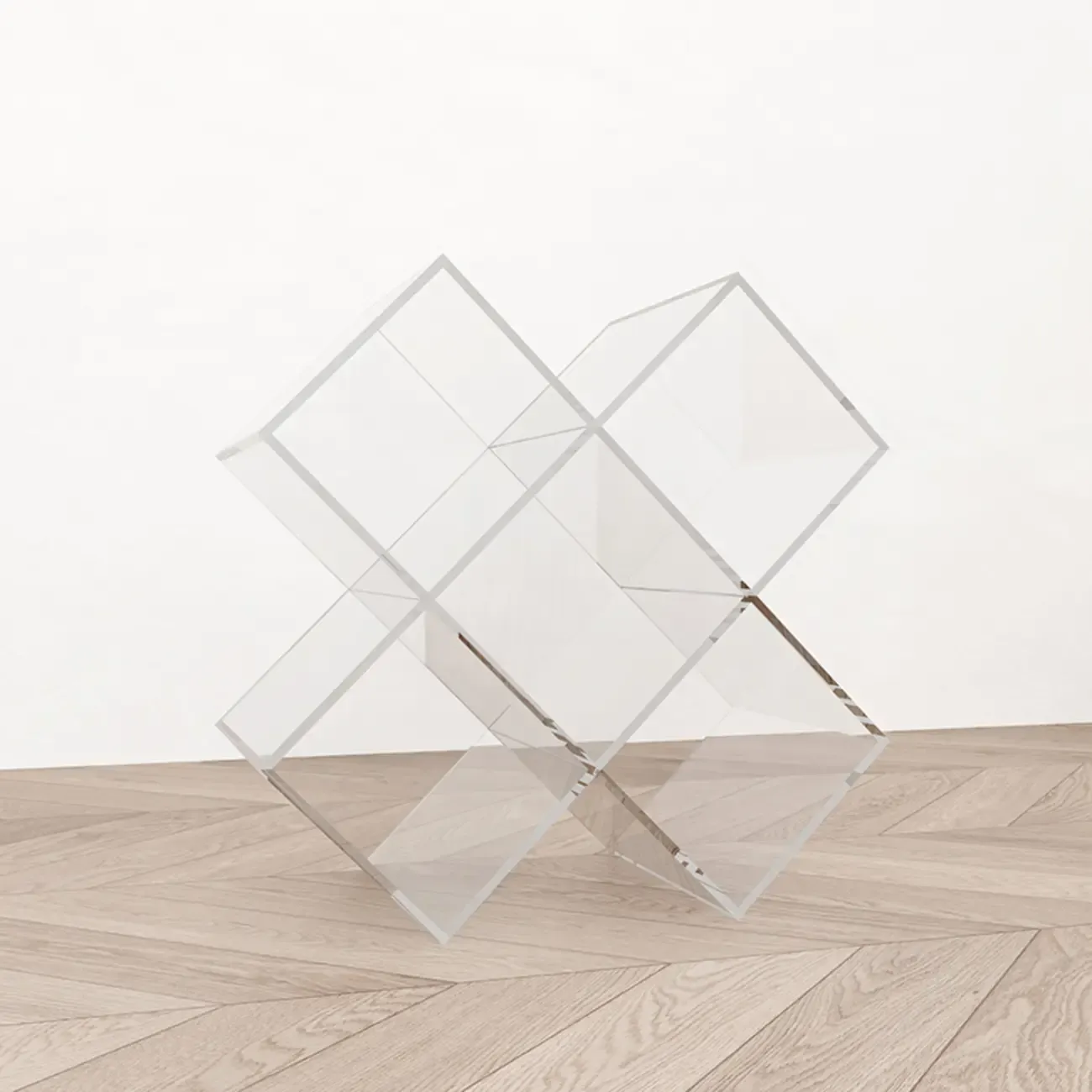 Elegant Acrylic Free Form Side Table with Storage for Living Room Image - 13