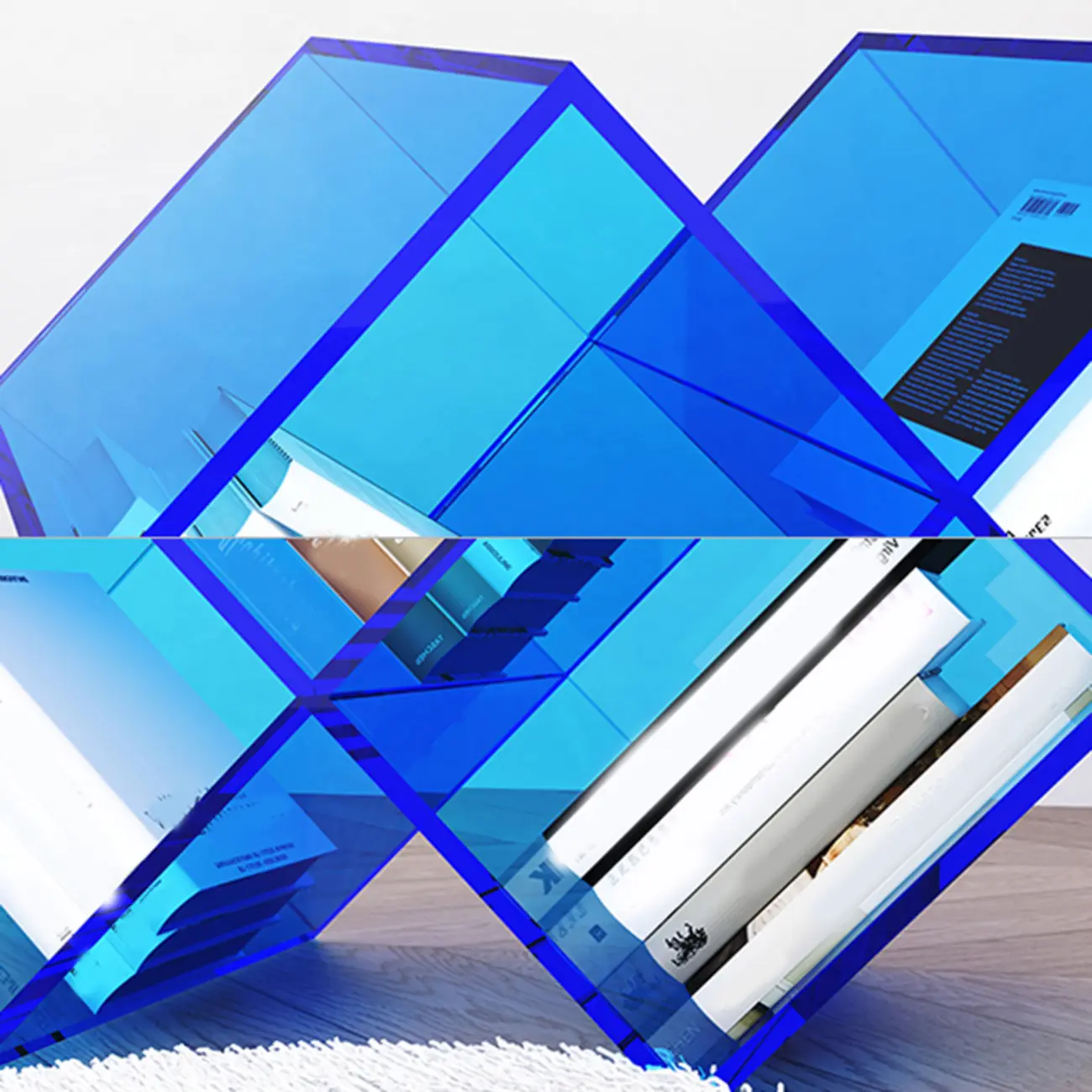 Elegant Acrylic Free Form Side Table with Storage for Living Room Image - 15 | homeyfad