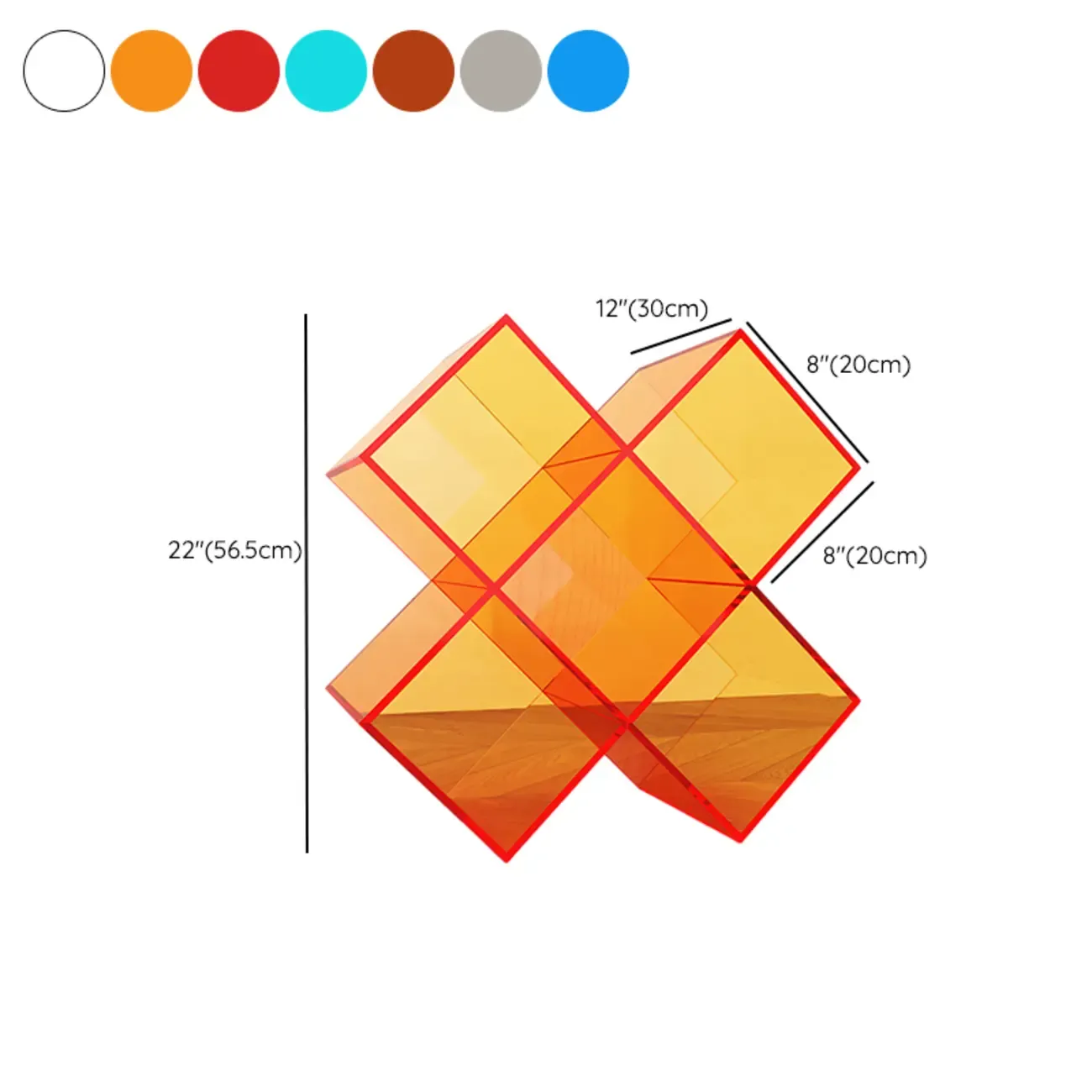 Elegant Acrylic Free Form Side Table with Storage for Living Room #size