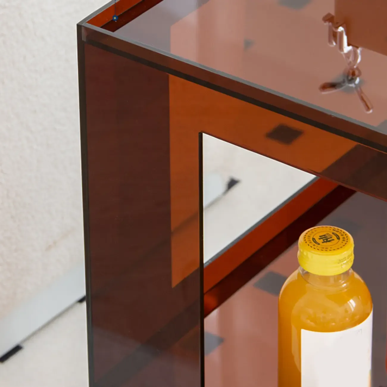 Glam Acrylic Square End Table with Open Storage for Living Room Image - 14