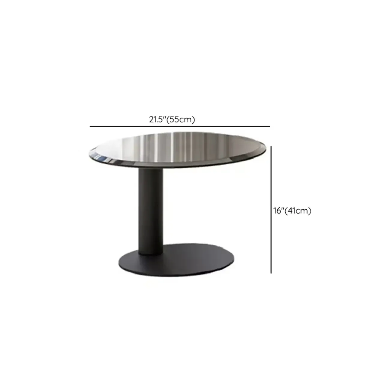 Modern Two-Part Glass Wood Round Coffee Table Image - 12