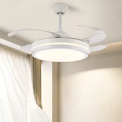Modern LED Ceiling Fan with Clear Plastic Blades Image - 2