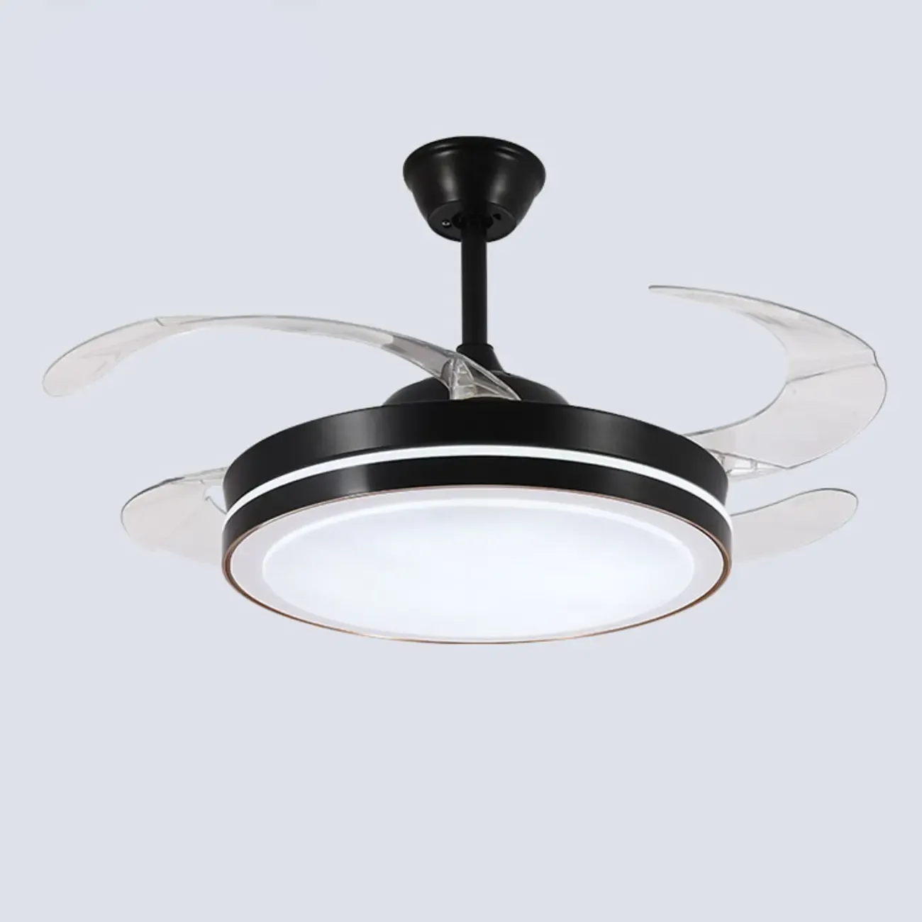 Modern LED Ceiling Fan with Clear Plastic Blades Image - 7