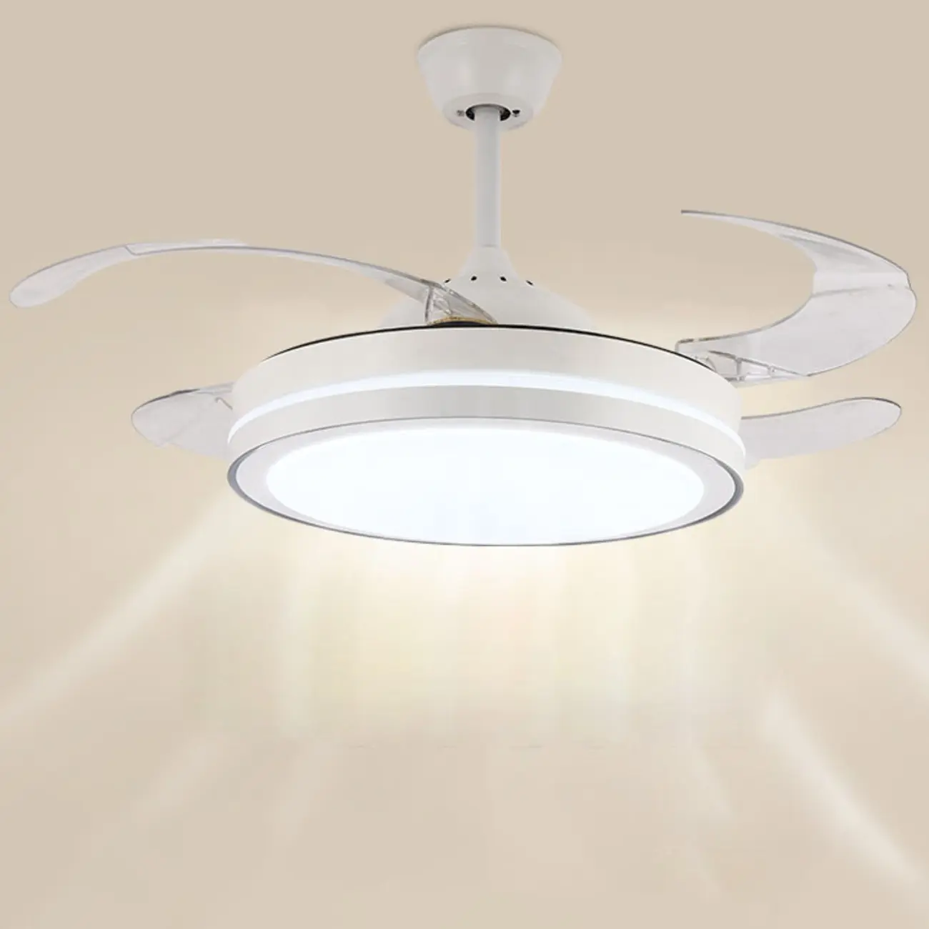 Modern LED Ceiling Fan with Clear Plastic Blades Image - 11 | homeyfad