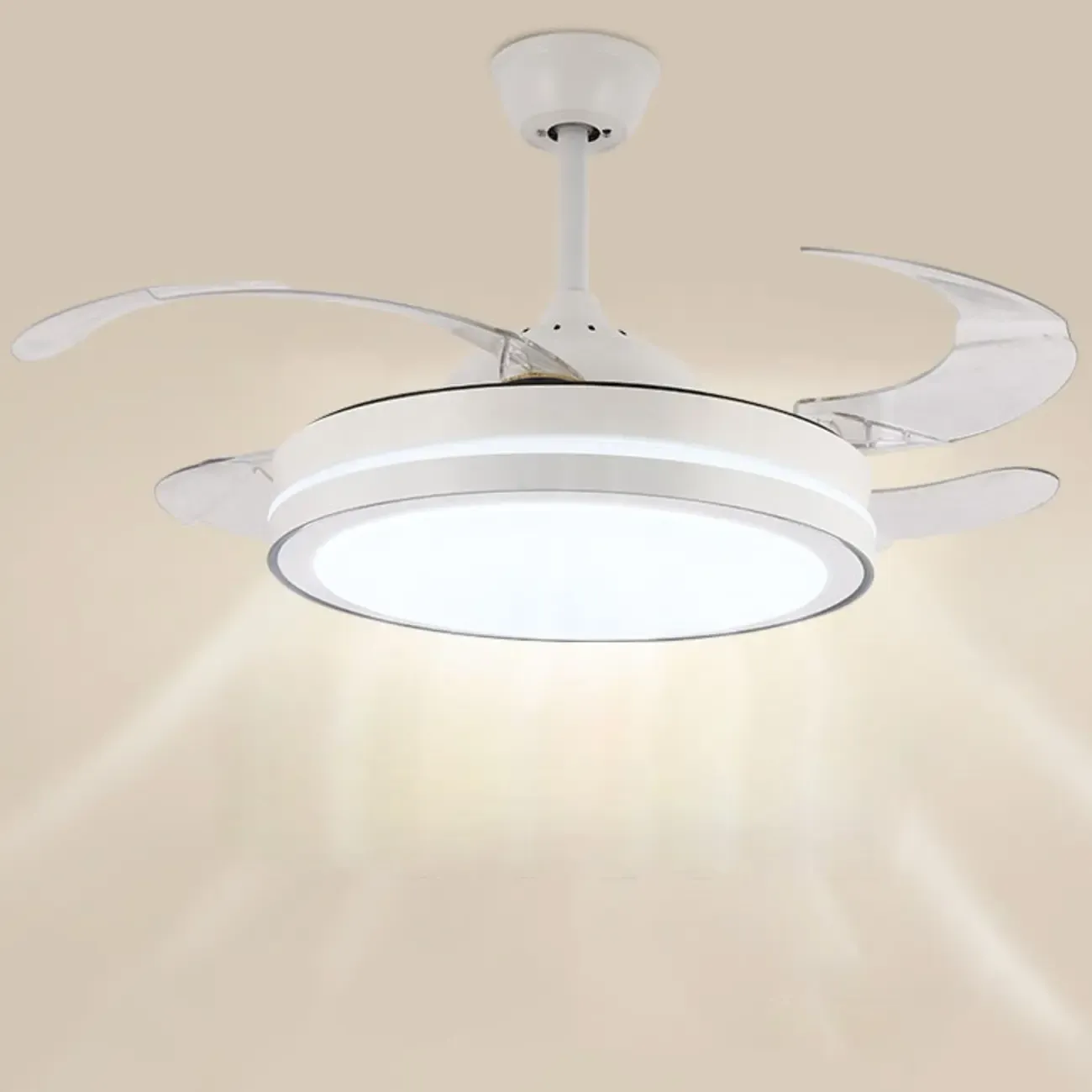 Modern LED Ceiling Fan with Clear Plastic Blades Image - 11