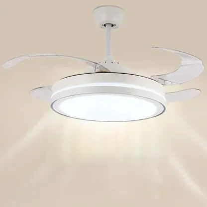 Modern LED Ceiling Fan with Clear Plastic Blades Image - 11