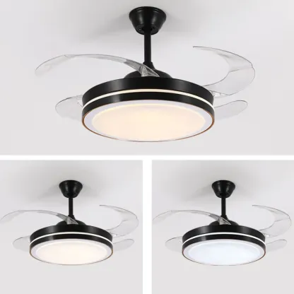 Modern LED Ceiling Fan with Clear Plastic Blades Image - 12