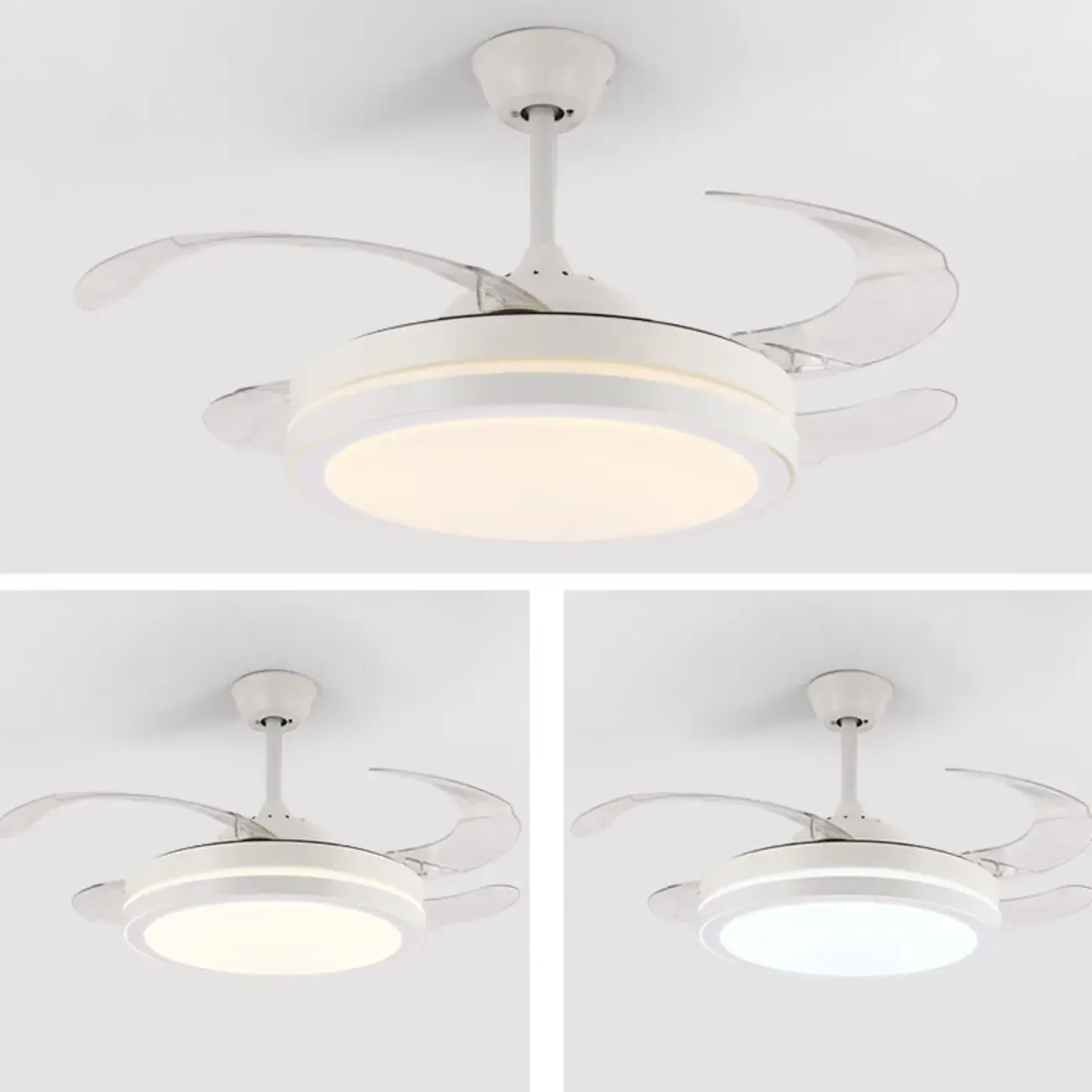 Modern LED Ceiling Fan with Clear Plastic Blades Image - 13