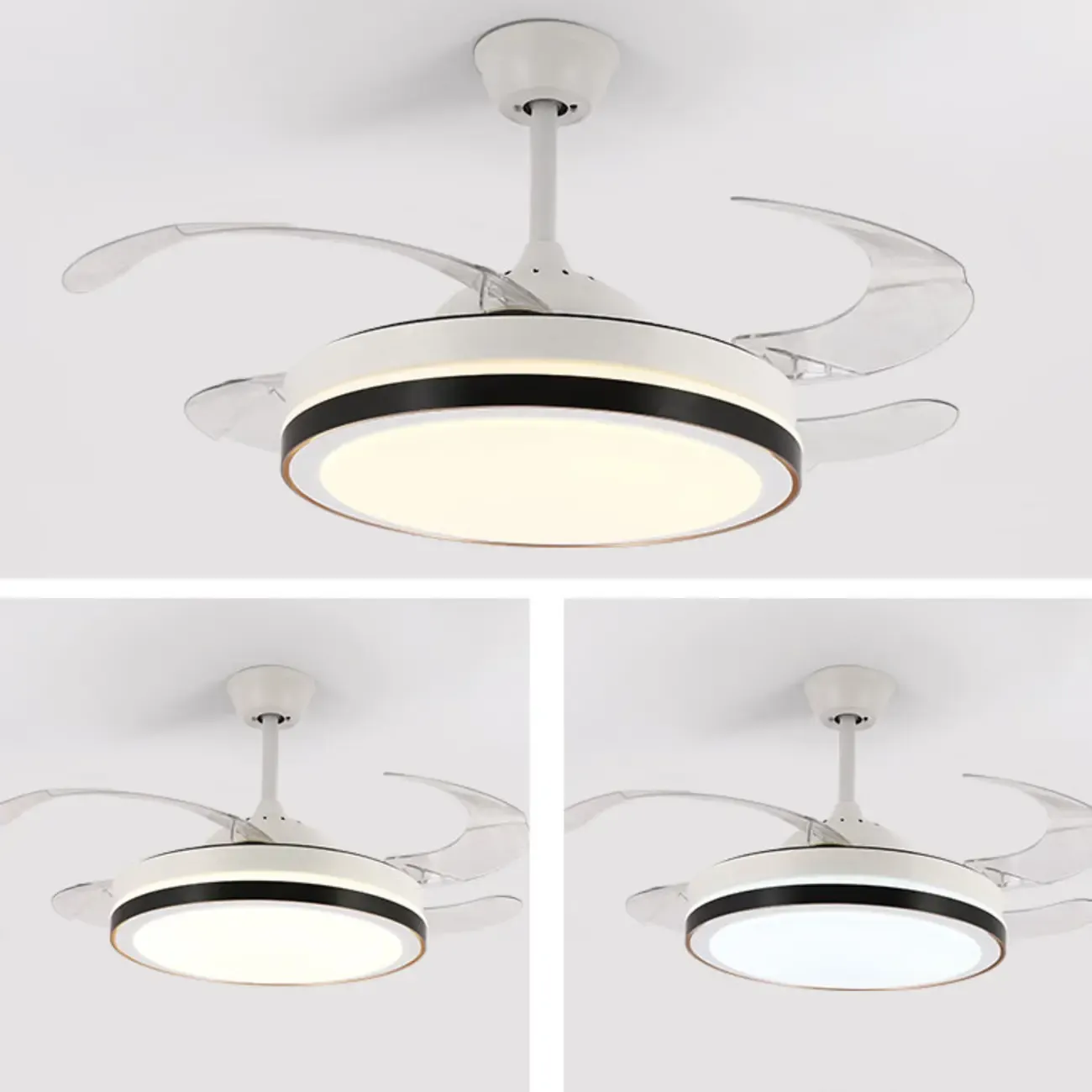 Modern LED Ceiling Fan with Clear Plastic Blades Image - 14
