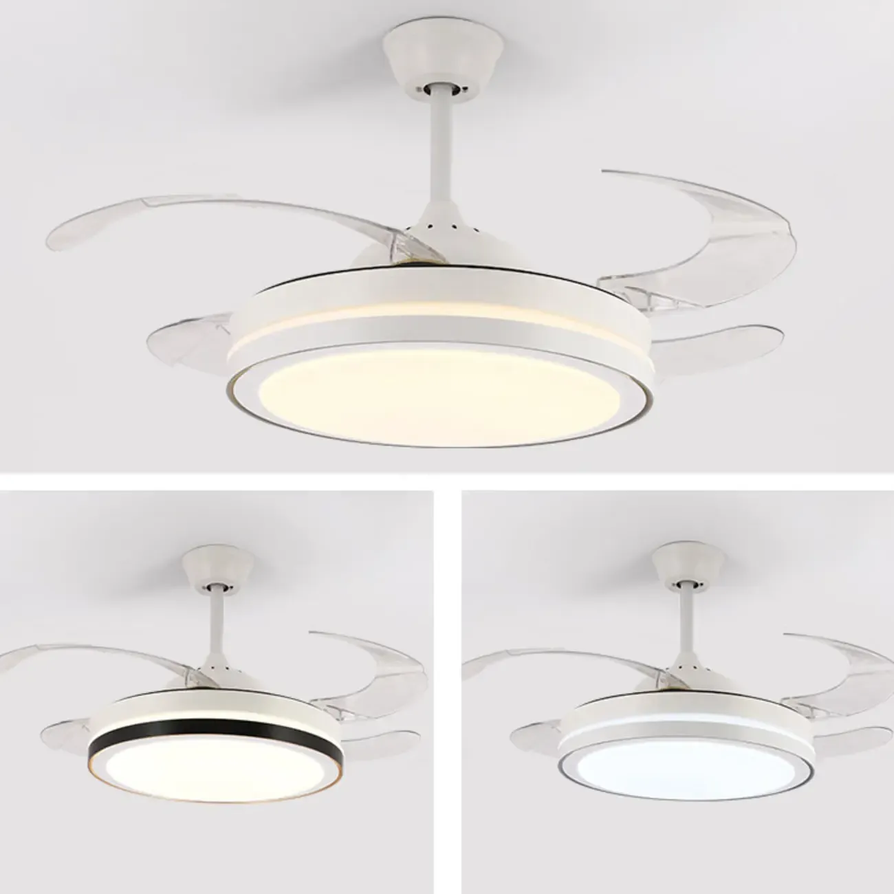 Modern LED Ceiling Fan with Clear Plastic Blades Image - 15