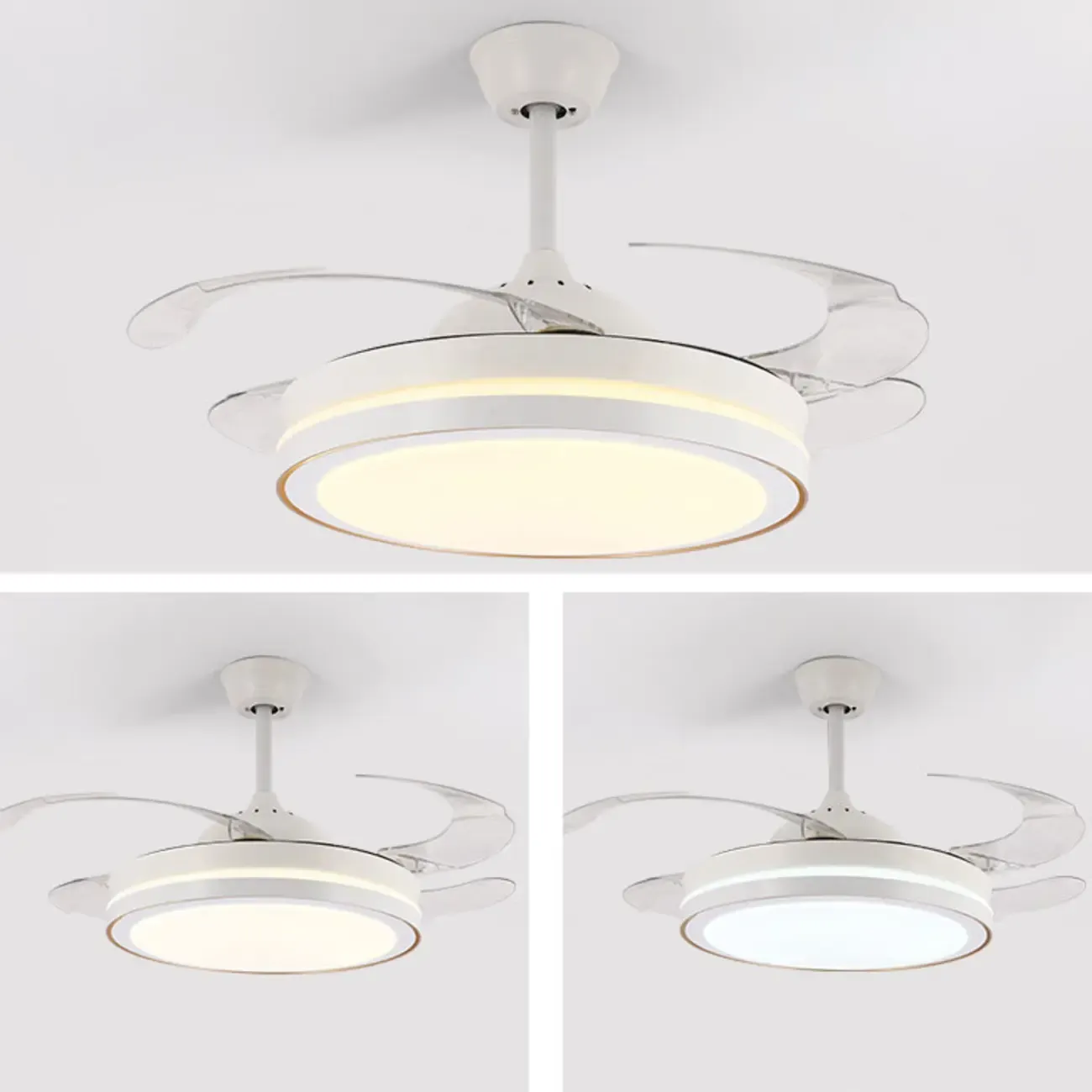 Modern LED Ceiling Fan with Clear Plastic Blades Image - 16