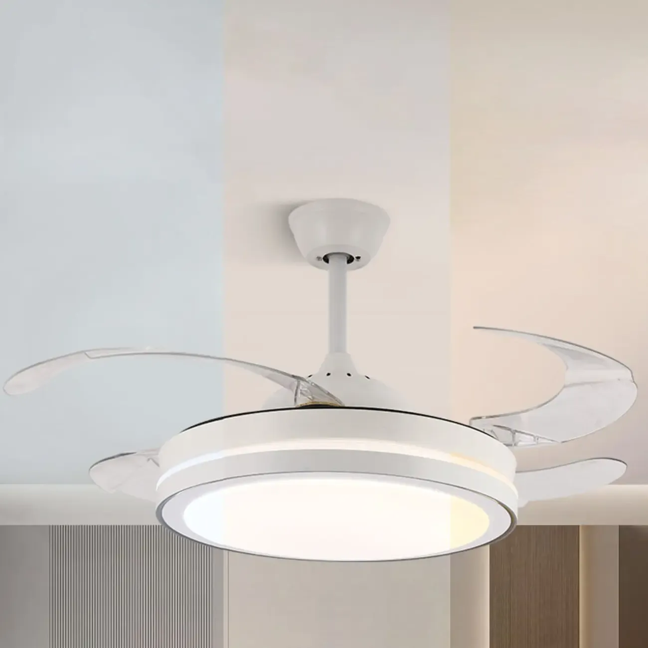 Modern LED Ceiling Fan with Clear Plastic Blades Image - 20