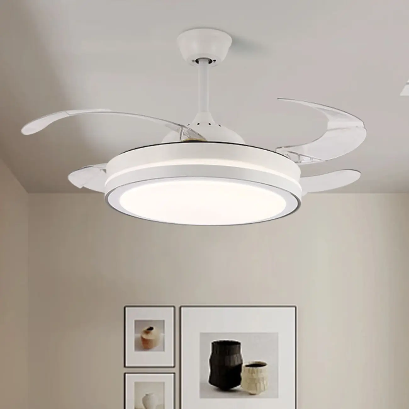 Modern LED Ceiling Fan with Clear Plastic Blades Image - 21 | homeyfad