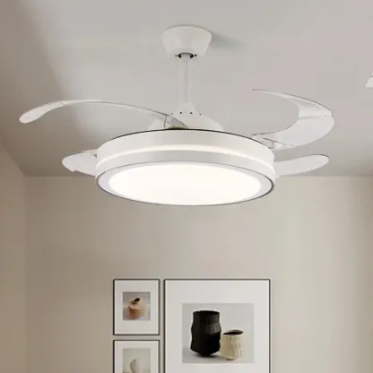 Modern LED Ceiling Fan with Clear Plastic Blades Image - 21