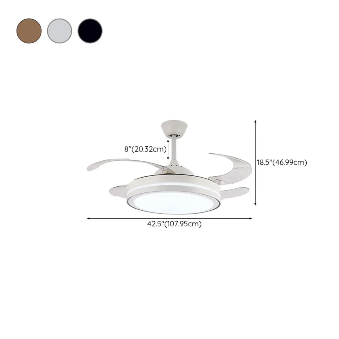 Modern LED Ceiling Fan with Clear Plastic Blades Image - 23