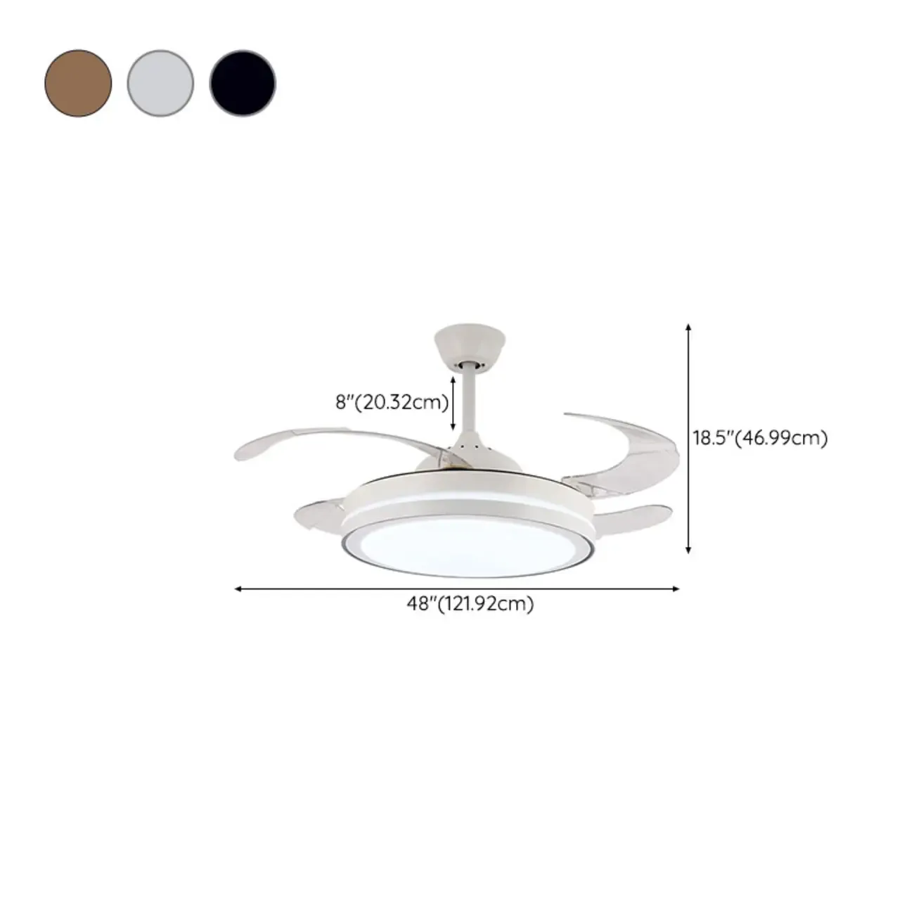 Modern LED Ceiling Fan with Clear Plastic Blades Image - 24