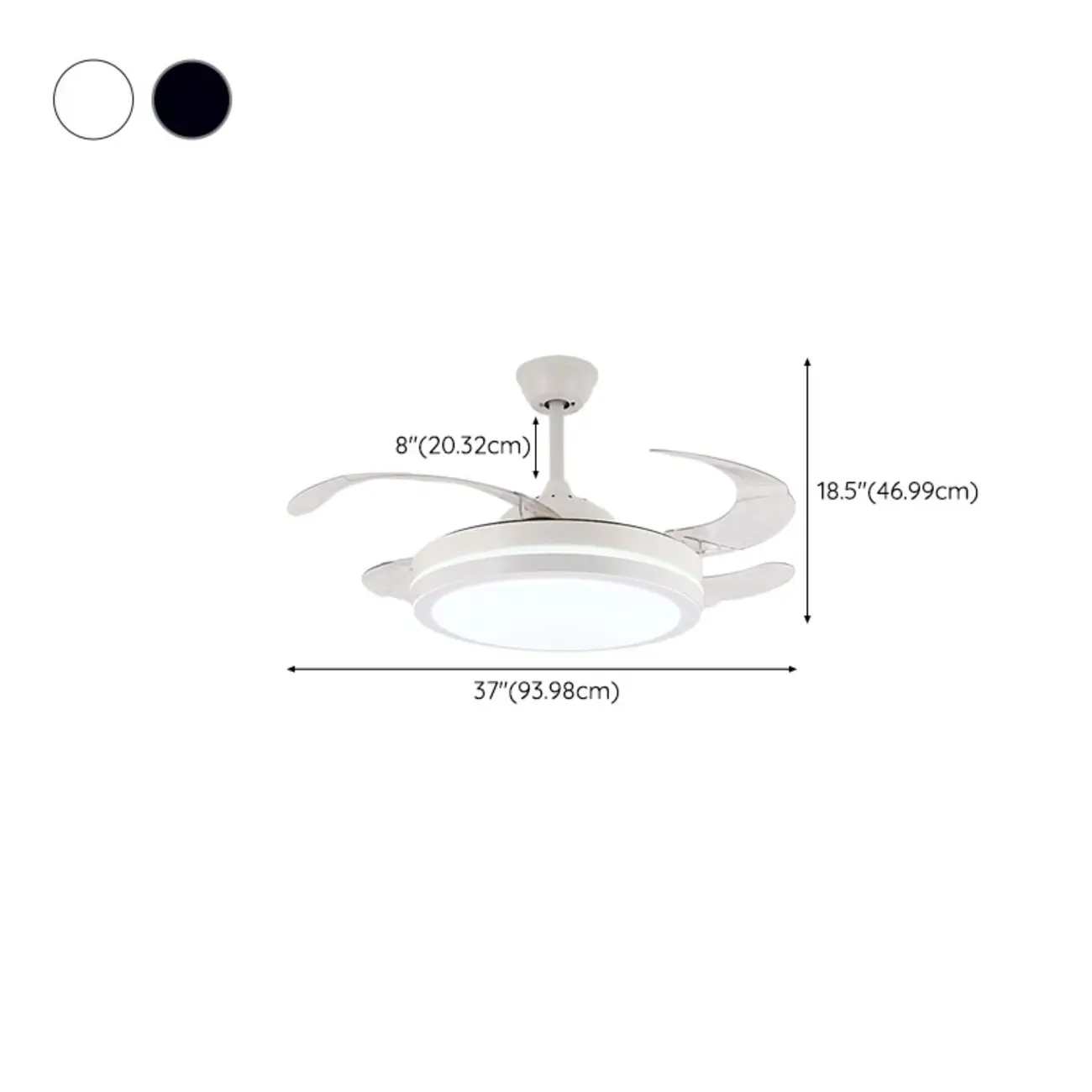 Modern LED Ceiling Fan with Clear Plastic Blades Image - 25 | homeyfad
