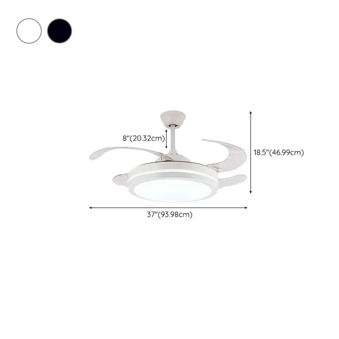 Modern LED Ceiling Fan with Clear Plastic Blades Image - 25
