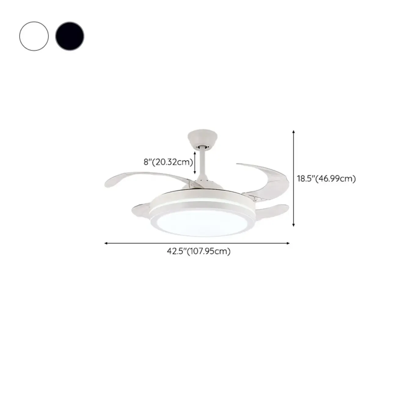 Modern LED Ceiling Fan with Clear Plastic Blades Image - 26
