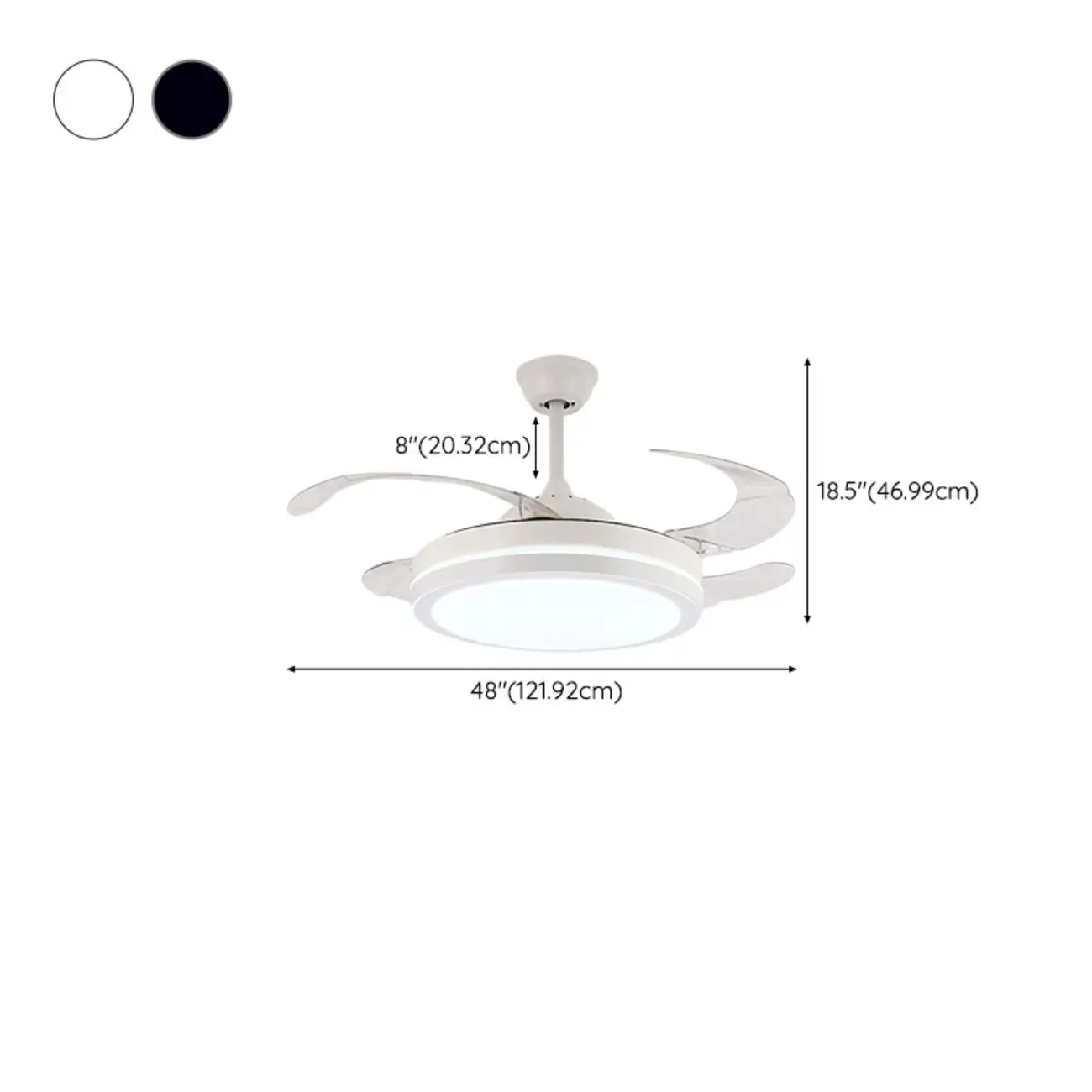 Modern LED Ceiling Fan with Clear Plastic Blades Image - 27 | homeyfad