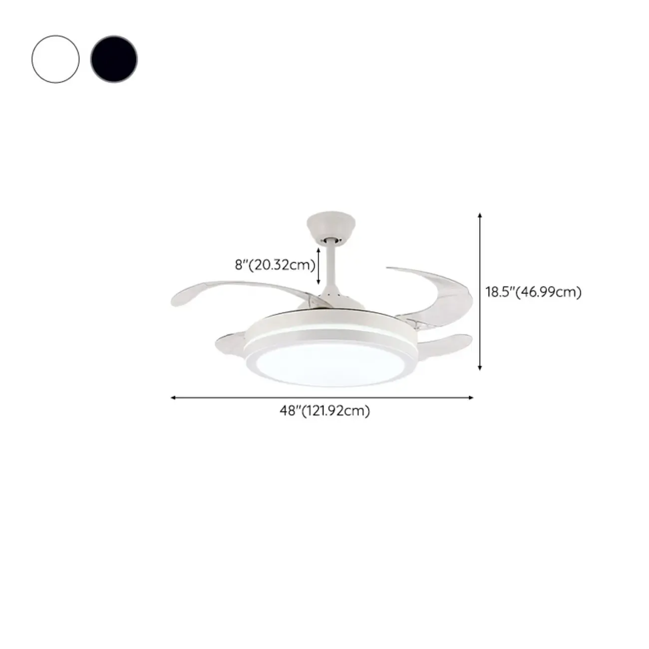 Modern LED Ceiling Fan with Clear Plastic Blades Image - 27