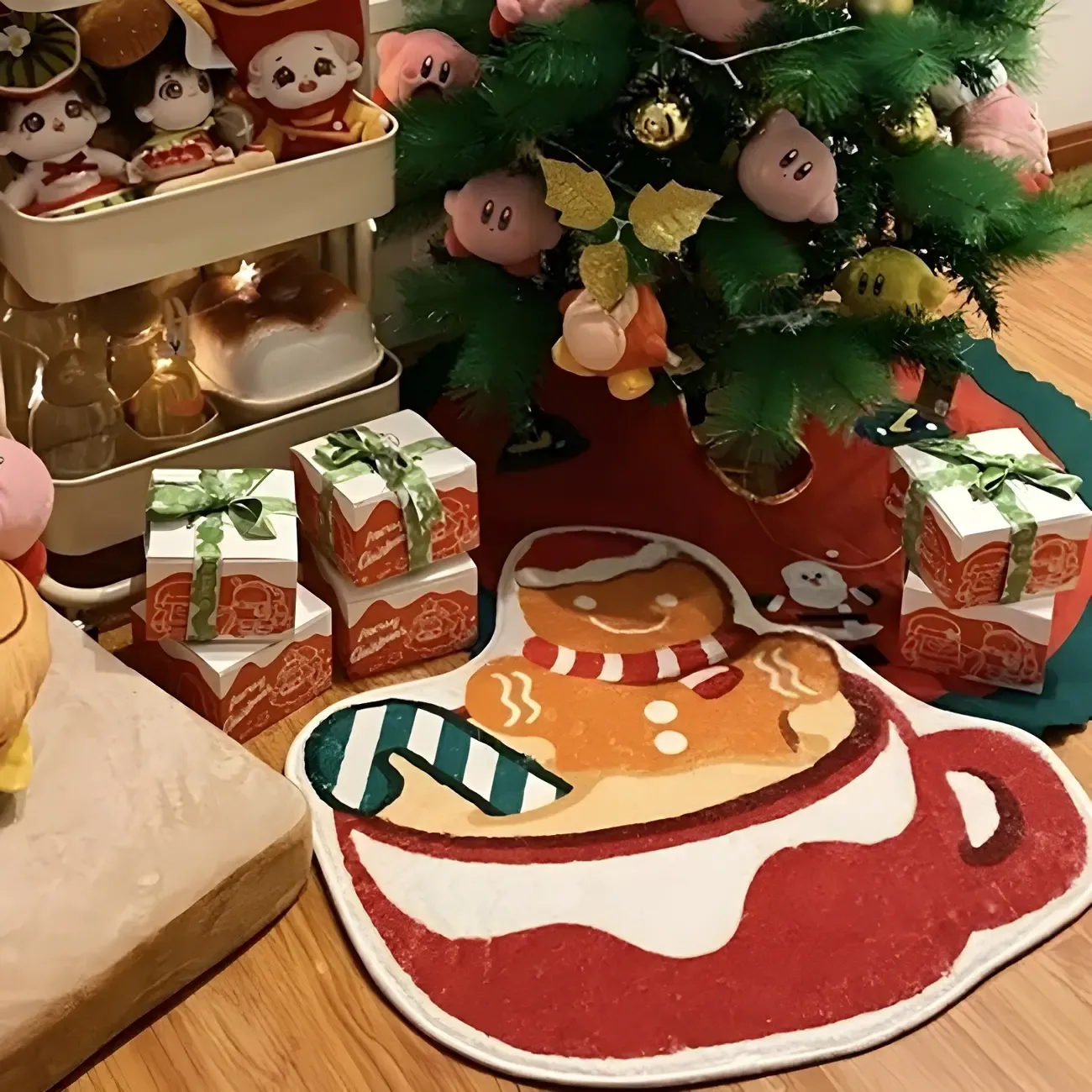 Christmas Cartoon Teacup-Shaped Area Rug Image - 1