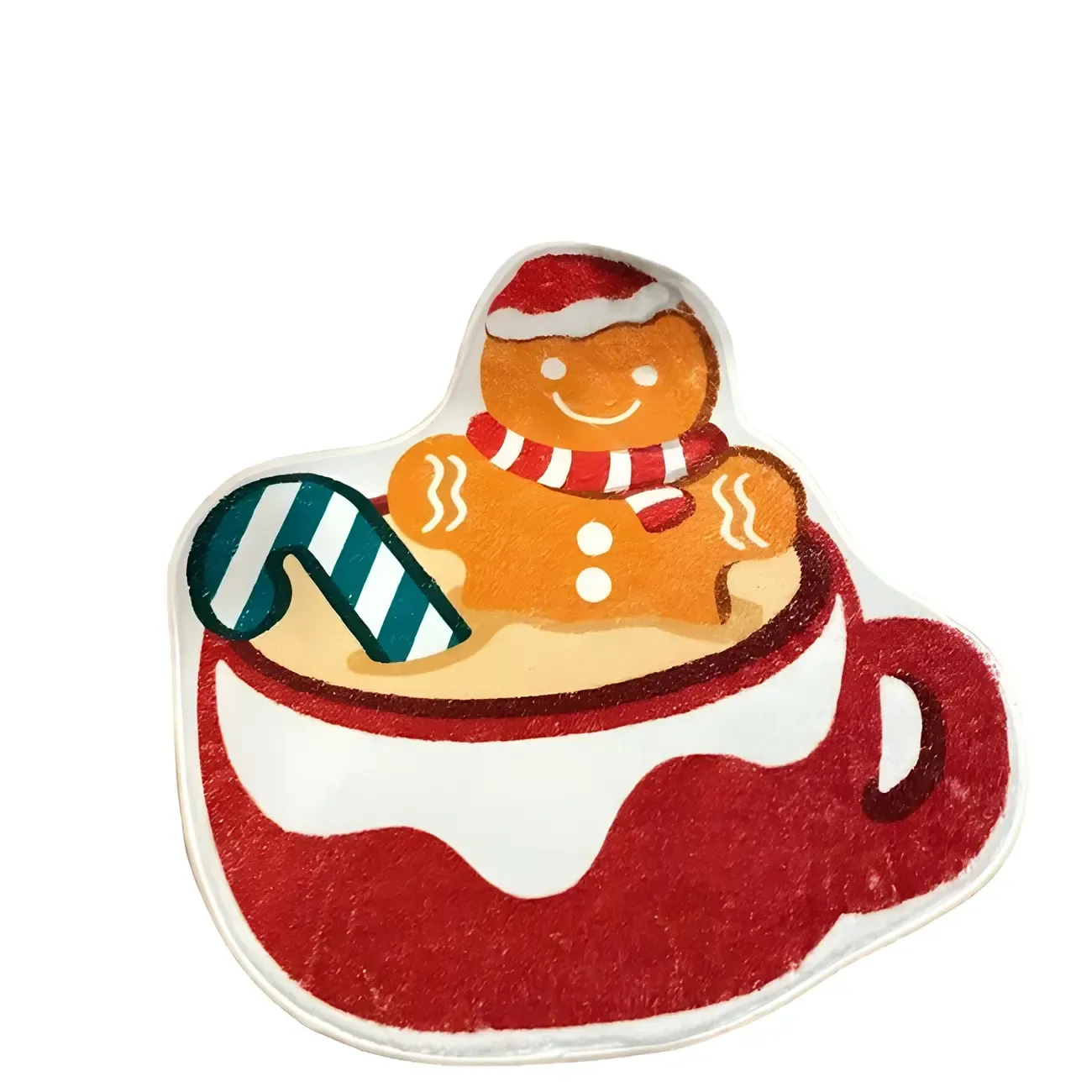 Christmas Cartoon Teacup-Shaped Area Rug Image - 5