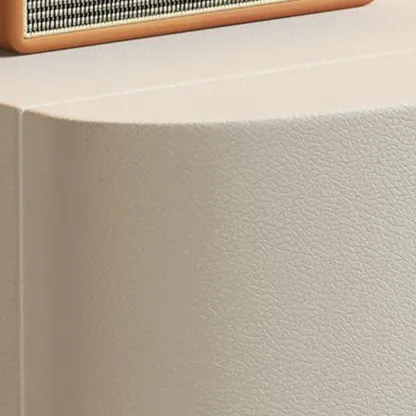 Modern White Waved Wood 3-Drawer Nightstand Image - 12