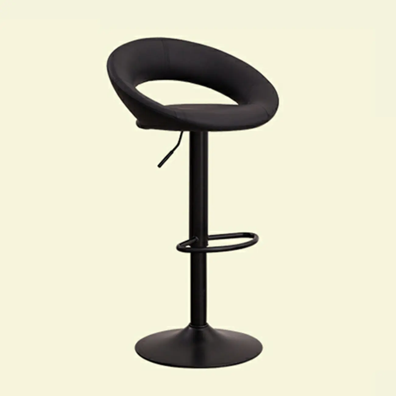 Glam Leather Swivel Adjustable Bar Stools with Cushions for Home Image - 3 | homeyfad