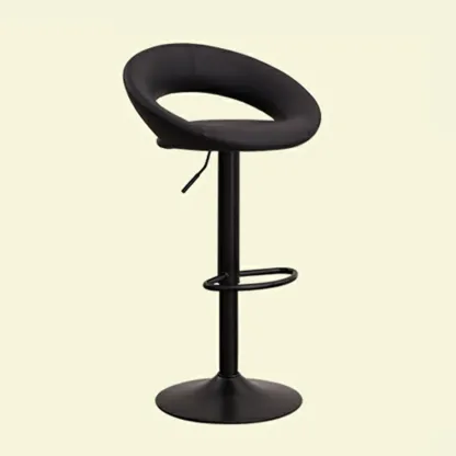 Glam Leather Swivel Adjustable Bar Stools with Cushions for Home Image - 3