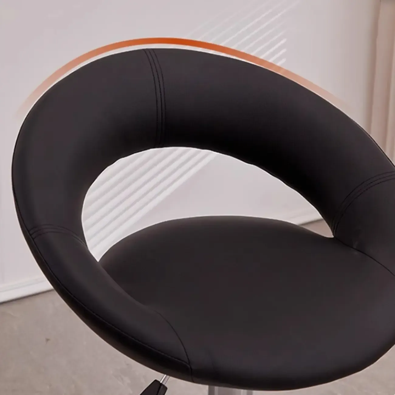 Glam Leather Swivel Adjustable Bar Stools with Cushions for Home Image - 8
