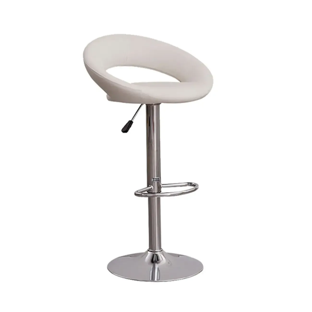 Glam Leather Swivel Adjustable Bar Stools with Cushions for Home Image - 9