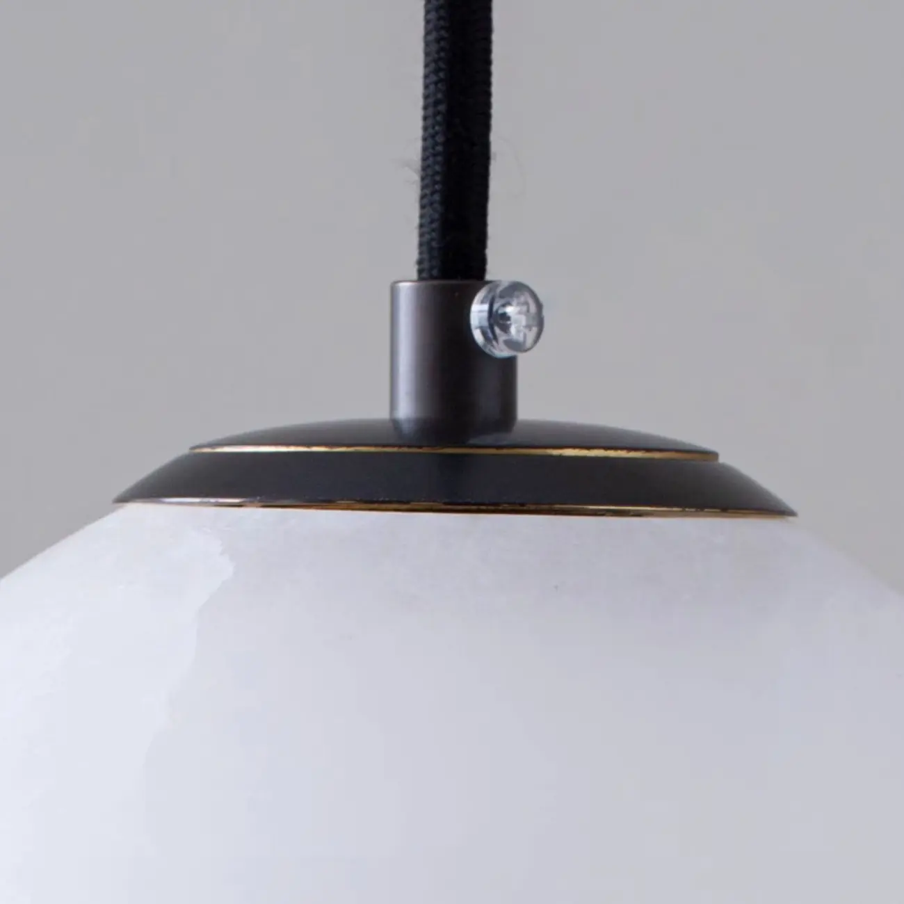 Modern Stone Globe Pendant Light Black Metal Hanging Image - 11 | homeyfad