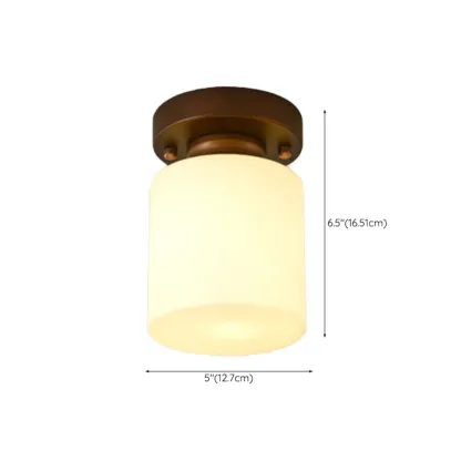 5 to 9 Inch Cube Glass Metal Semi Flush Ceiling Light