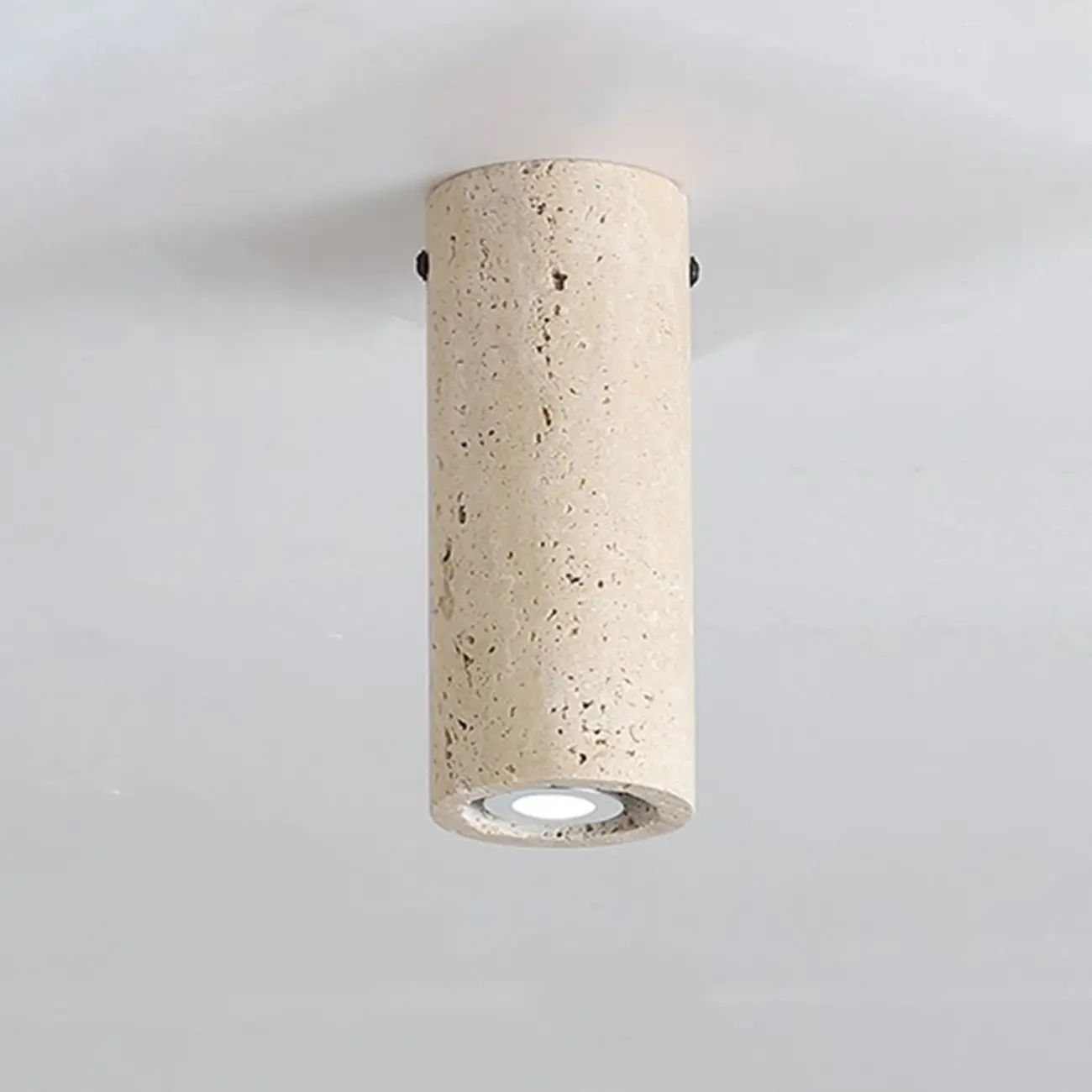 Modern Cylinder Stone Beige Flush Ceiling Light for Hallway Image - 6 | homeyfad