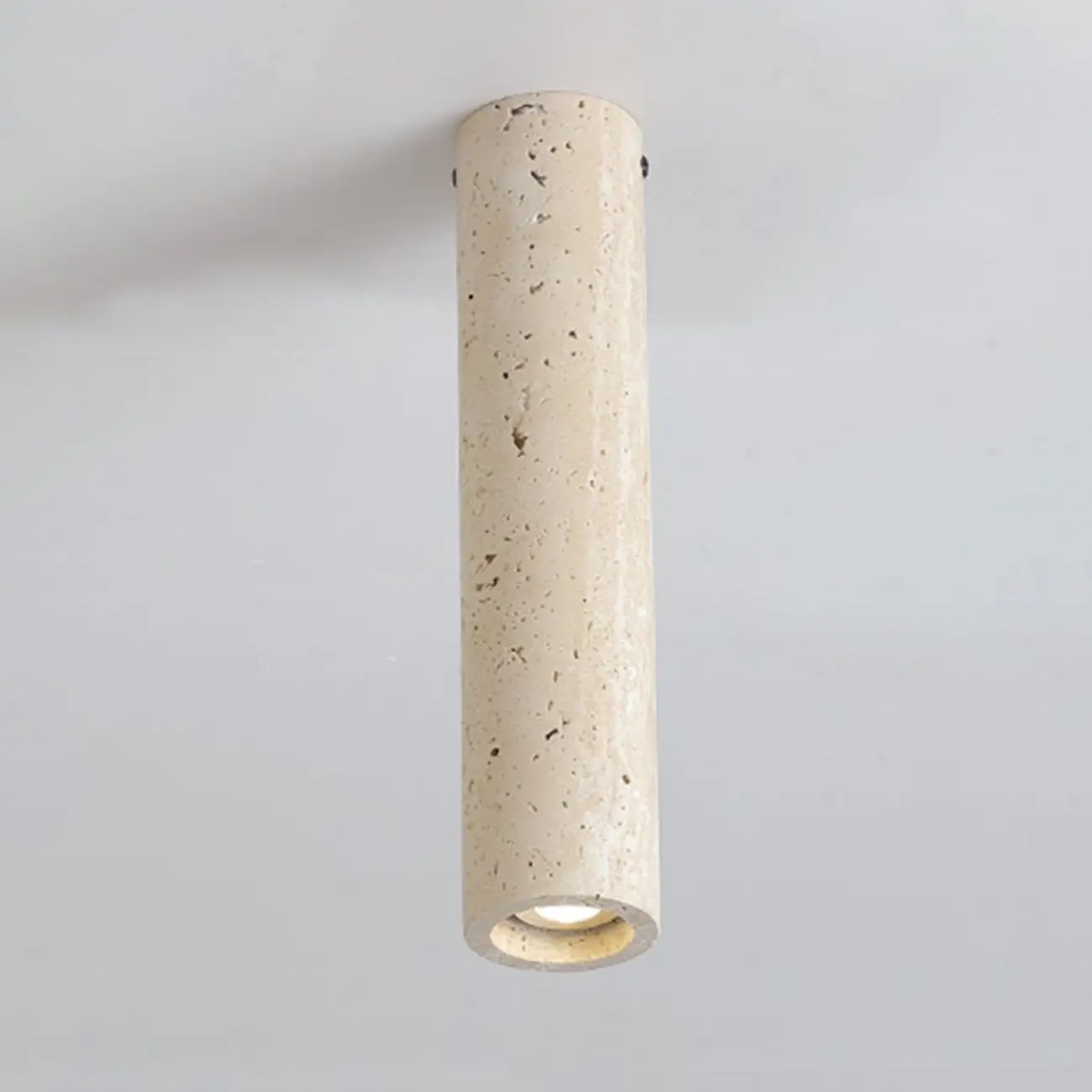 Modern Cylinder Stone Beige Flush Ceiling Light for Hallway Image - 7 | homeyfad