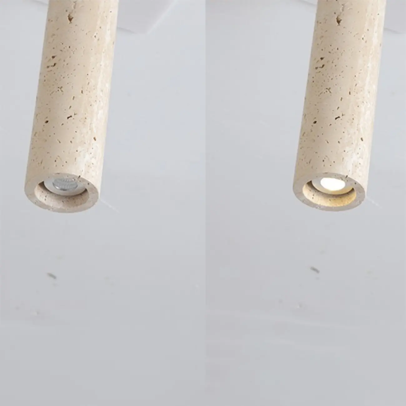 Modern Cylinder Stone Beige Flush Ceiling Light for Hallway Image - 13 | homeyfad