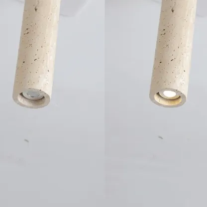 Modern Cylinder Stone Beige Flush Ceiling Light for Hallway Image - 13