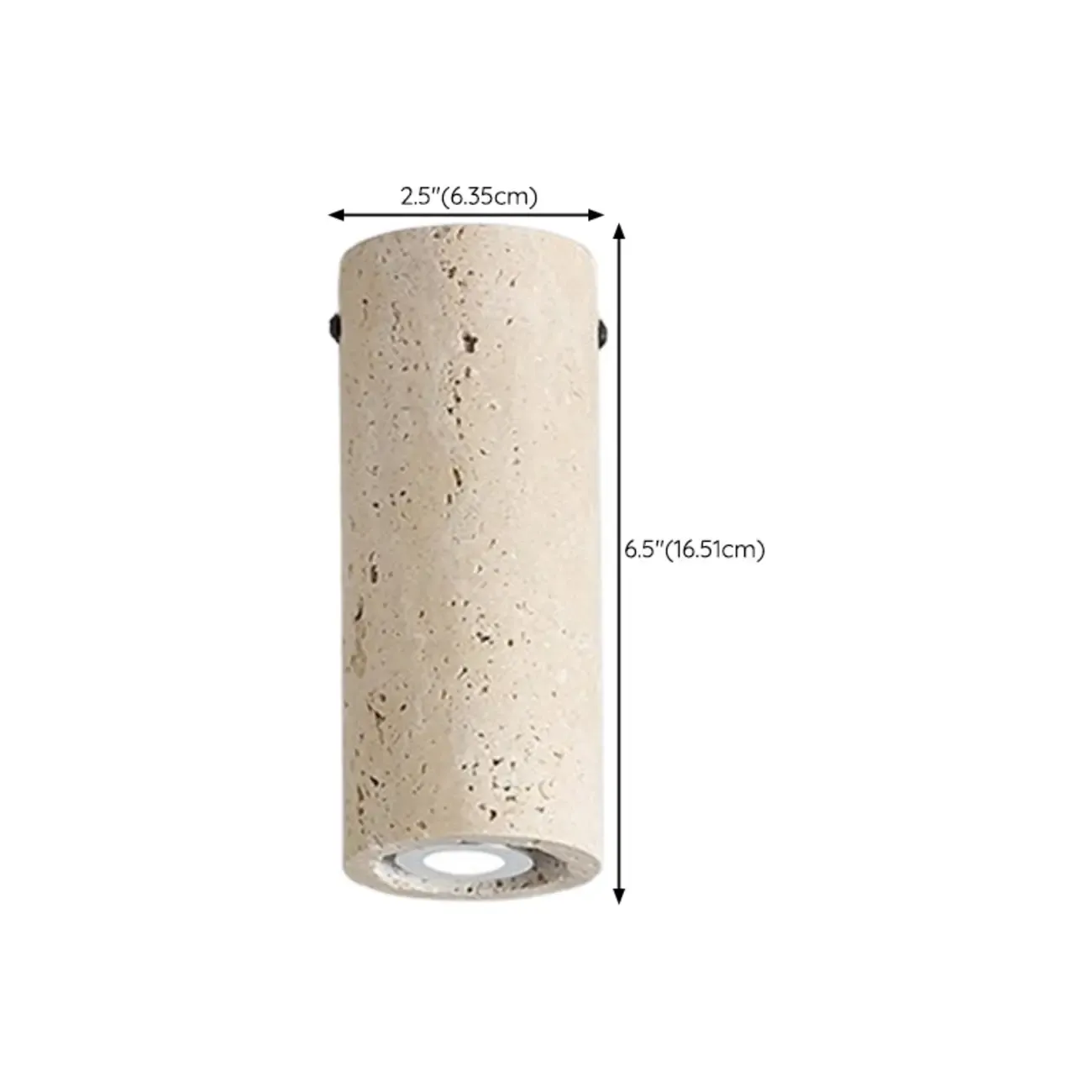 Modern Cylinder Stone Beige Flush Ceiling Light for Hallway Image - 18