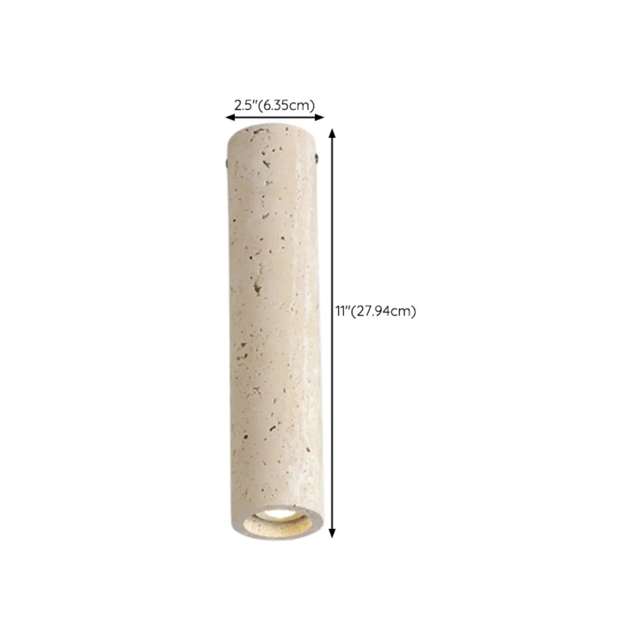 Modern Cylinder Stone Beige Flush Ceiling Light for Hallway Image - 19 | homeyfad