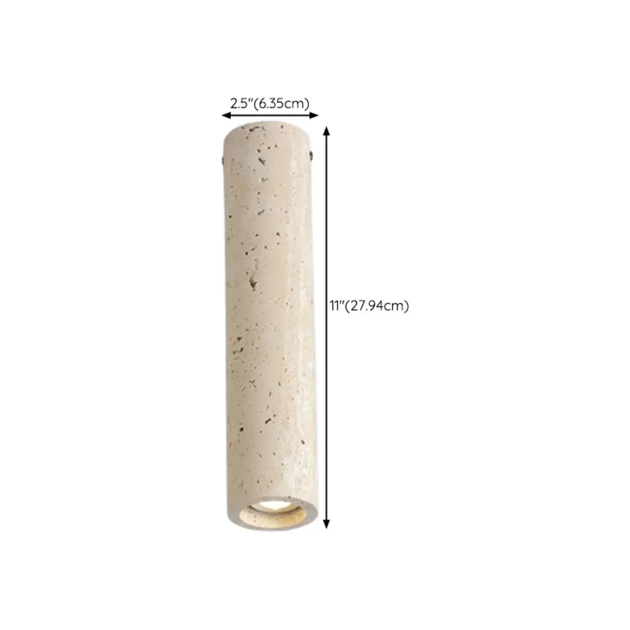 Modern Cylinder Stone Beige Flush Ceiling Light for Hallway Image - 19