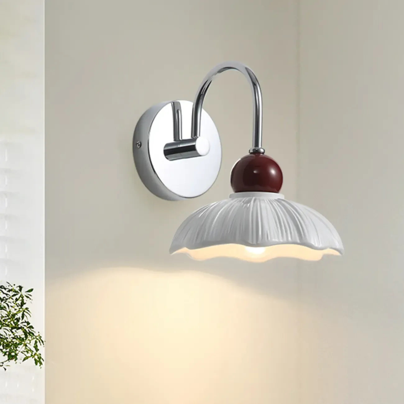 Geometric LED Wall Sconce with Resin Shade for Living Room | HomeyFad